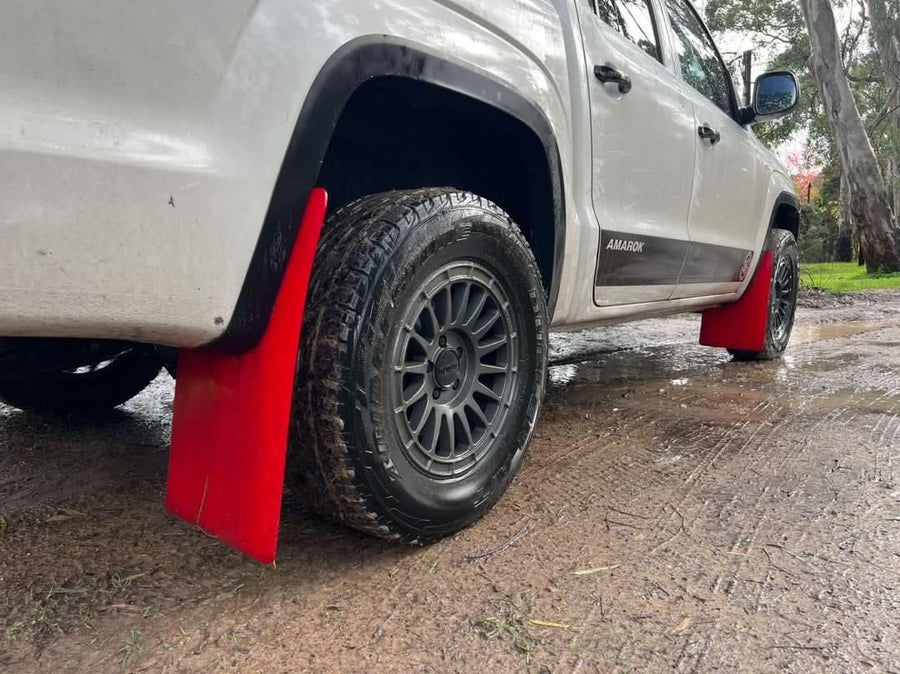 VW Amarok Red Mud Flaps